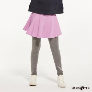 【Hang Ten】童裝-恆溫多功能-保暖假兩件安全反光針織褲裙(粉紅)