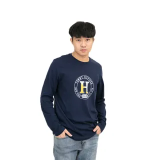 【Tommy Hilfiger】三色 薄長袖 純棉 大尺碼 長袖 上衣  T恤 長T 平輸品(藍 灰 紅 三色 長袖9298BI4)