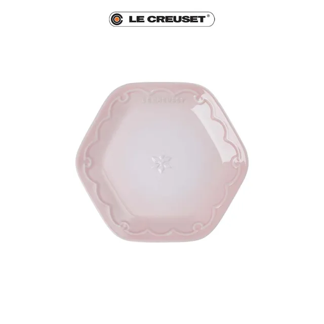 【Le Creuset】瓷器雪藏時光系列六角盤19cm(珠光白/無花果/貝殼粉 3色選1)