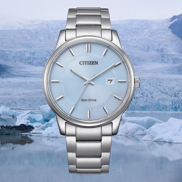 【CITIZEN 星辰】PAIR系列 光動能大三針不鏽鋼腕錶/冰河藍40mm(BM6978-77L)