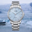 【CITIZEN 星辰】PAIR系列 光動能大三針不鏽鋼腕錶/冰河藍40mm(BM6978-77L)