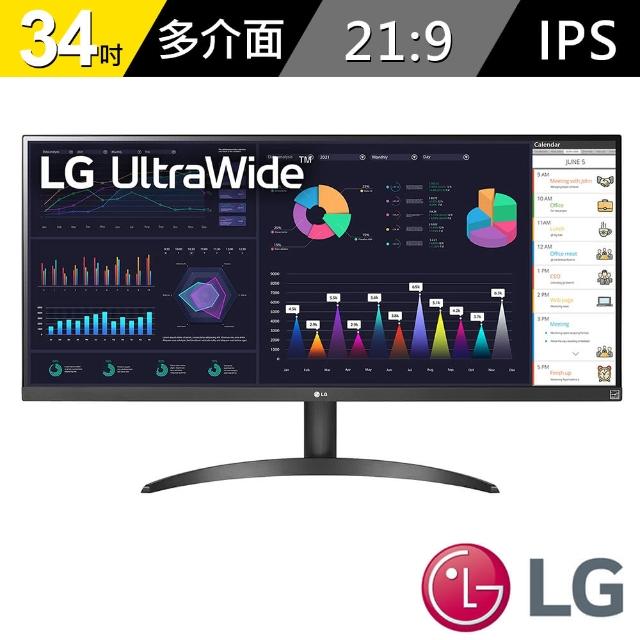 【LG 樂金】34WQ500 34型 IPS 21:9 100Hz多工螢幕(HDR 400/FreeSync/1ms MBR)