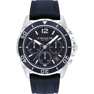 【COACH】Kent 運動風計時手錶 男錶-海軍藍 新年禮物(CO14602641)