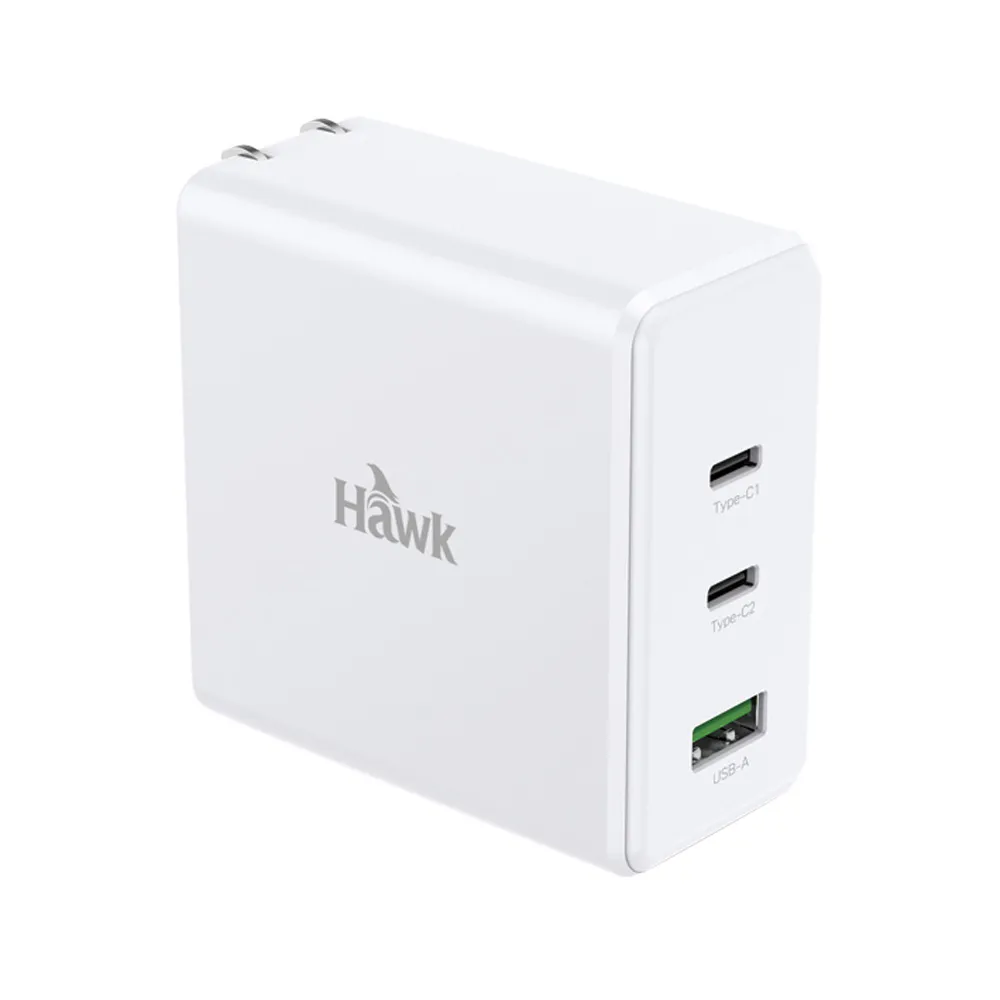 【Hawk 浩客】Hawk 100W高速PD電源供應器-白(GaN氮化鎵)