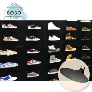 【撥撥的架子】洞洞板配件 層板鞋架 橢圓黑色鞋板展示架 商店店面鞋架(洞洞鞋架層板)