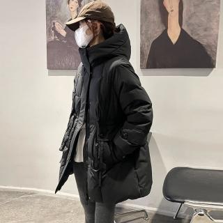 【巴黎精品】現貨+預購 真羽絨90%白鴨絨羽絨外套羽絨衣夾克(保暖韓系長版立領連帽寬鬆女外套2色a1dj35)