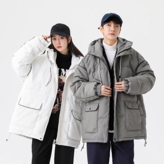 【巴黎精品】現貨+預購 真羽絨90%白鴨絨羽絨外套羽絨衣夾克(保暖連帽運動風寬鬆男女外套3色a1dj48)