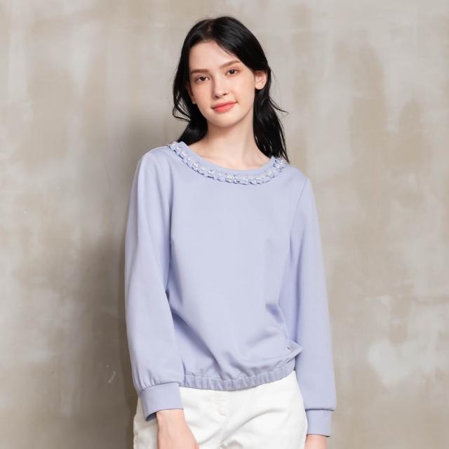 【perng yuh 芃諭名品】秋暮輕舒 荷葉飾領 柔彈上衣(2023 AW Collection｜2C秋冬系列)