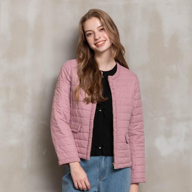 【perng yuh 芃諭名品】輕漾微甜 圓領 絎縫 鋪棉外套(2023 AW Collection｜2C秋冬系列)