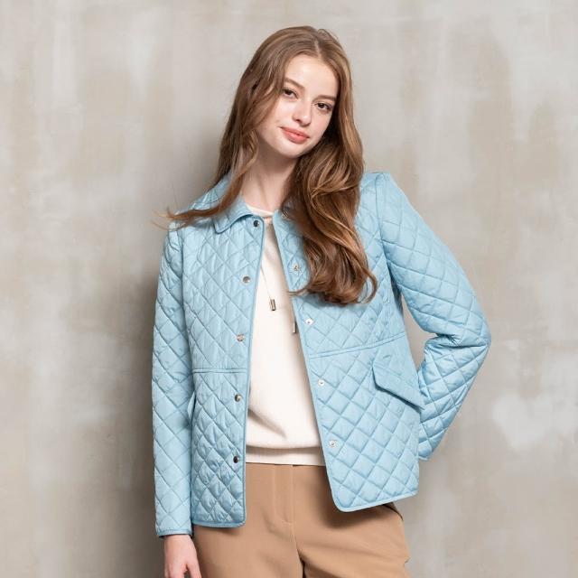 【perng yuh 芃諭名品】霧光亮采 翻領 菱格絎縫 鋪棉外套(2023 AW Collection｜2C秋冬系列)