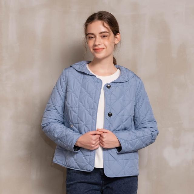 【perng yuh 芃諭名品】活力清新 翻領 菱格絎縫 鋪棉外套(2023 AW Collection｜2C秋冬系列)