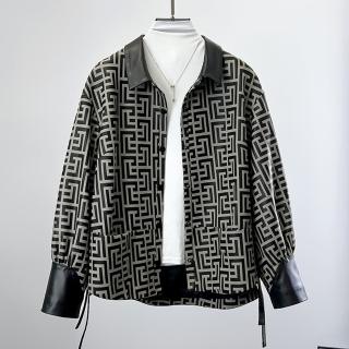 【巴黎精品】現貨+預購 真皮皮衣羊皮外套(保暖新中式印花寬鬆綿羊皮羽絨女外套a1dt42)
