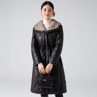 【巴黎精品】現貨+預購 真皮皮衣羊皮外套(保暖休閒格紋毛領綿羊皮羽絨女外套a1dt40)