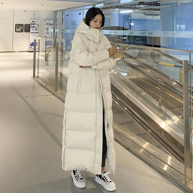 【巴黎精品】現貨+預購 真羽絨90%白鴨絨羽絨衣羽絨外套(保暖連帽長款過膝簡約女外套2色a1do2)