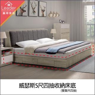 【麗得傢居】威瑟斯5尺四抽收納床底 雙人床底 床架 床臺(不含床頭)