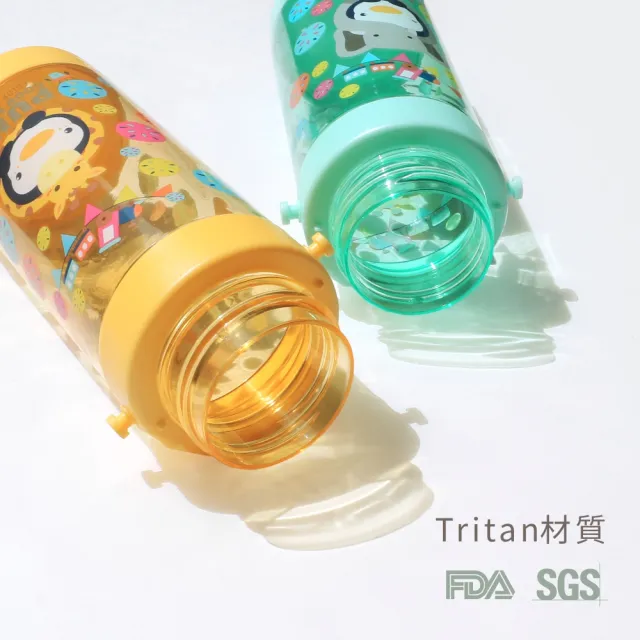 【PUKU藍色企鵝】動物萬花筒Tritan水壺550ml-芥茉黃