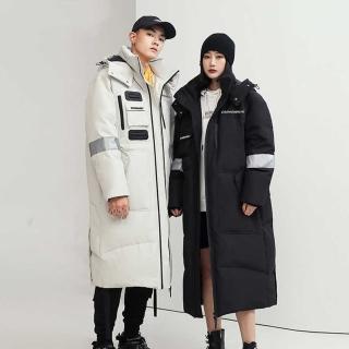 【巴黎精品】現貨+預購 真羽絨90%鴨絨羽絨外套羽絨衣夾克(保暖長版工裝連帽防風男女外套3色a1dj27)