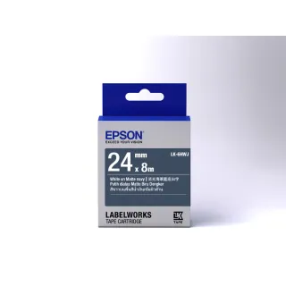 【EPSON】標籤帶 消光霧面系列 海軍藍底白字/24mm(LK-6HWJ)