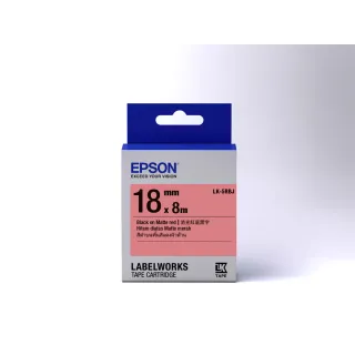 【EPSON】標籤帶 消光霧面系列 紅底黑字/18mm(LK-5RBJ)