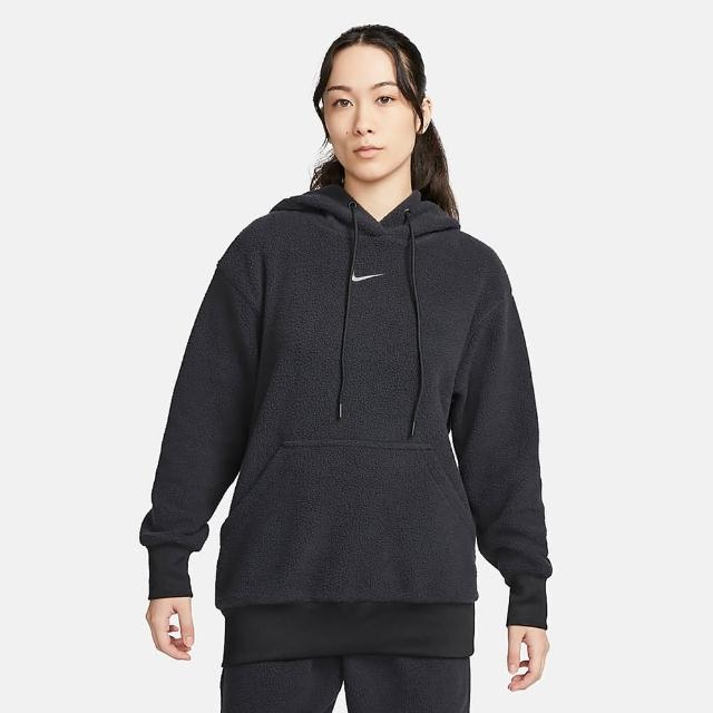 【NIKE 耐吉】上衣 女款 長袖上衣 帽T 運動 AS W NSW PLSH FZ HOODIE 黑 DQ6841-010