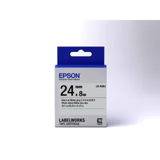 【EPSON】標籤帶 消光霧面系列 灰底黑字/24mm(LK-6ABJ)