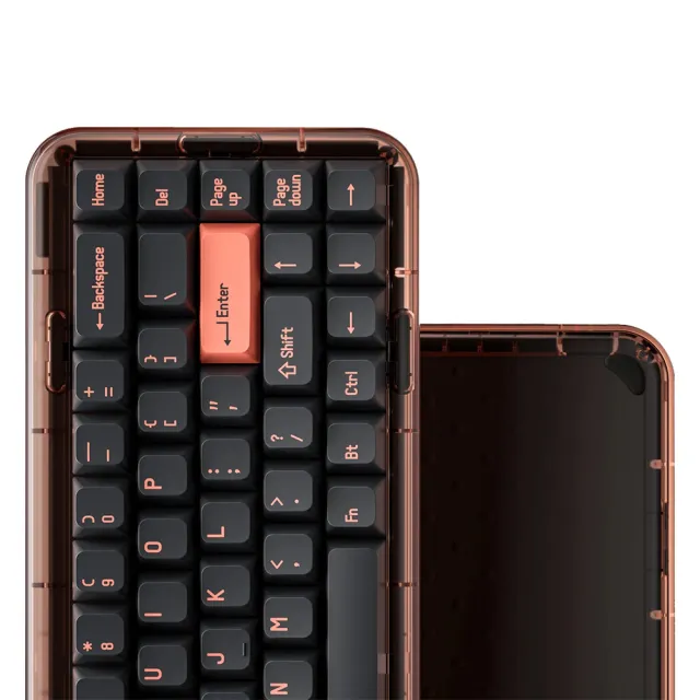 【MelGeek】Mojo68 黑鴿子透明機械鍵盤(68鍵/Gateron 茶軸/三模/英文)
