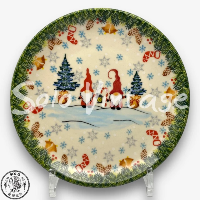 LINE FRIENDS 熊大莎莉季節限定款聖誕陶瓷餐盤單入
