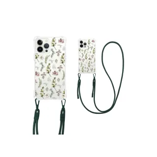【MOOTUN沐盾】iPhone15 14 13 Pro Max 磁吸掛繩手機殼MagSafe 婚禮花園黑框(附手機掛繩)