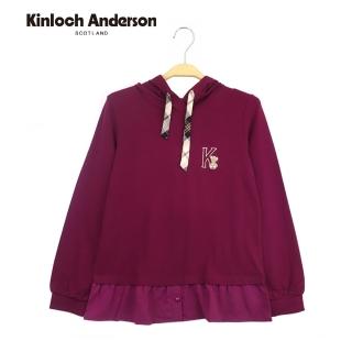 【Kinloch Anderson】連帽拼接雪紡長袖上衣 金安德森女裝(KA0663016 紫)