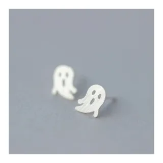 【卡樂熊】S925銀簡約迷你幽靈造型耳環/耳針(耳環飾品)