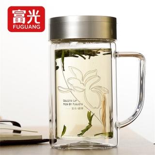 【FUGUANG 富光】320ml雙層玻璃辦公杯(茶水杯 泡茶杯 玻璃杯 辦公杯 家用杯 水杯)