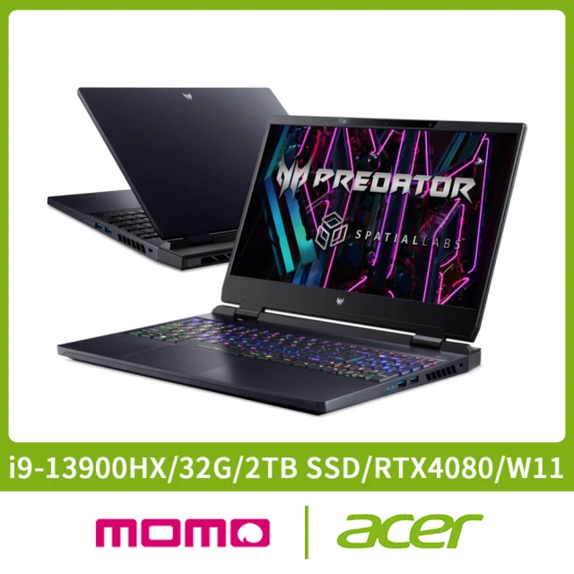 Acer 宏碁 福利品 15.6吋i9 RTX電競筆電(Predator/PH3D15-71/i9-13900HX/32G/2T SSD/RTX4080/W11)