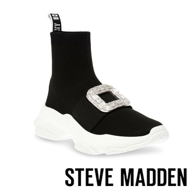 【steve madden】MARATHONS 方鑽襪套休閒鞋(黑色)