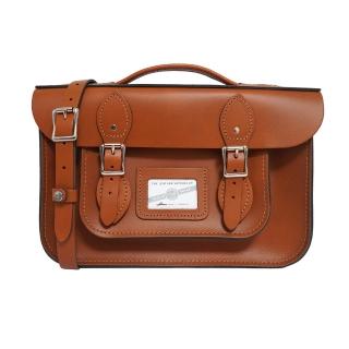 【The Leather Satchel Co.】12.5吋 英國手工牛皮劍橋包 手提包 肩背包 側肩包 多功能兩用包(倫敦棕)