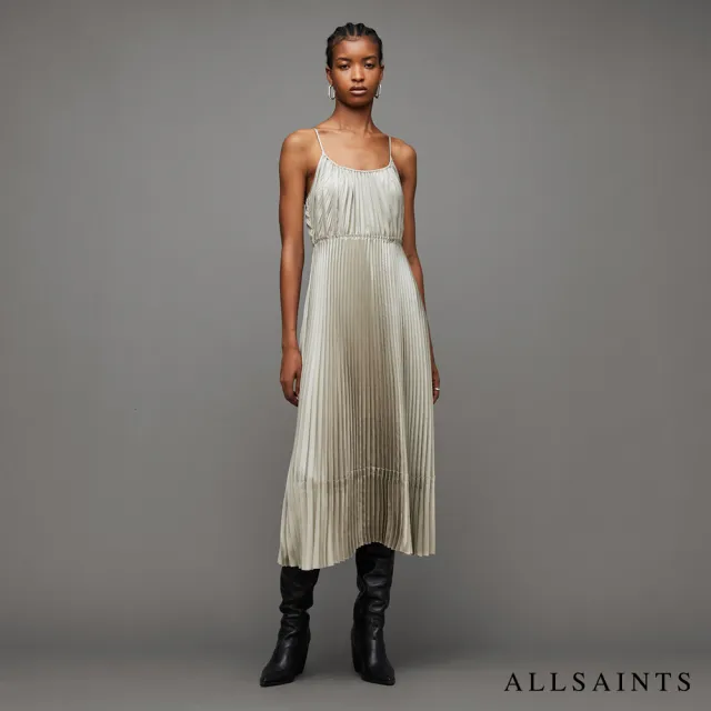 【ALLSAINTS】SILVI 金屬光澤兩件式洋裝 WD050X(常規版型)