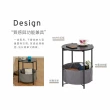 【H&R 安室家】可拆式收納小圓桌/茶几/附籃-黑TBF43A