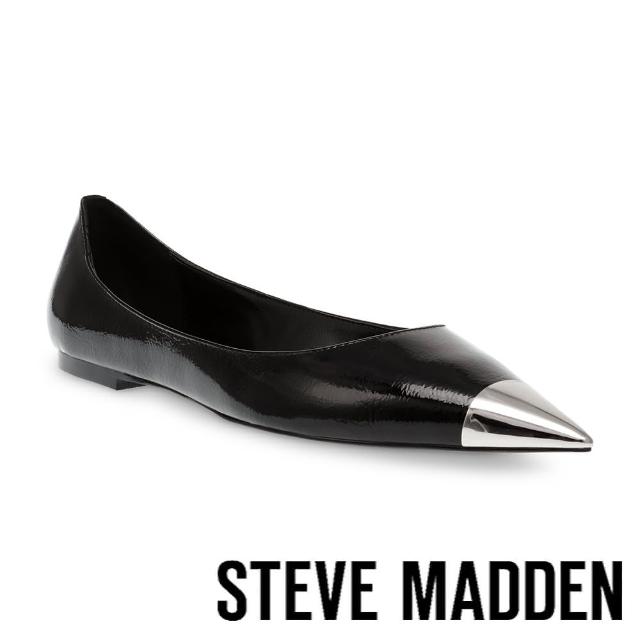 【steve madden】MERYL-C 拼接尖頭平底鞋(黑色)