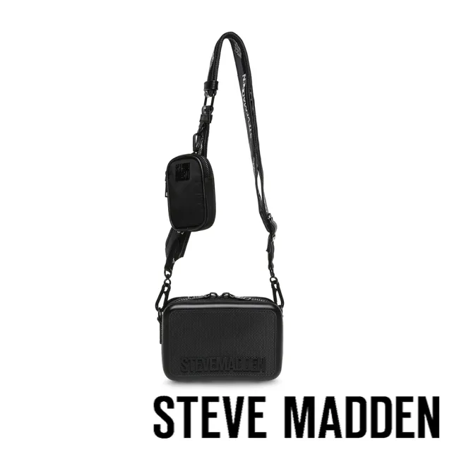 【STEVE MADDEN】BSACHA 立體相機粗背帶子母包(黑色)