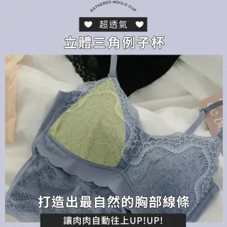 【Daima 黛瑪】現貨出清 無鋼圈M-XXL小可愛透氣3D胸墊蕾絲內衣(藍色)