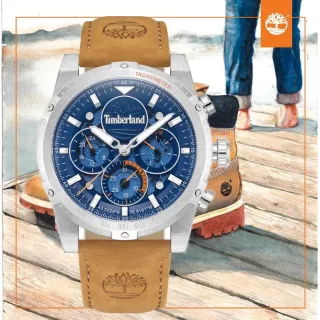 【Timberland】天柏嵐  Sherbrook系列 多功能日期窗 皮革錶45mm(TDWGF0009404)