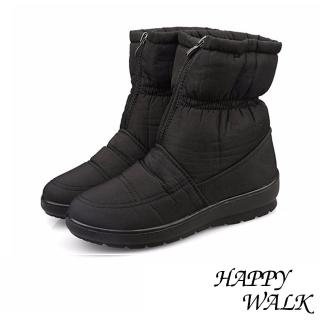 【HAPPY WALK】輕量雙層防水防滑加厚保暖雪靴(黑)