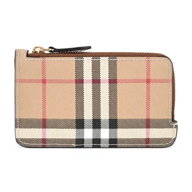 BURBERRY 巴寶莉 Vintage經典格紋L型拉鍊零錢