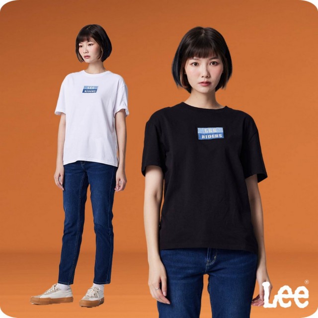 【Lee 官方旗艦】女裝 短袖T恤 / 胸前LEE貼布 共2色 Boyfriend版型(LB302092K11 / LB302092K14)