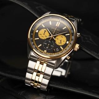 【SEIKO 精工】CS系列金色熊貓錶三眼計時手錶-41.5mm 母親節 禮物 送禮(SSB430P1/8T63-00W0KS)