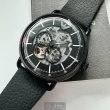 【EMPORIO ARMANI】ARMANI阿曼尼男錶型號AR00050(黑色錶面黑錶殼深黑色真皮皮革錶帶款)
