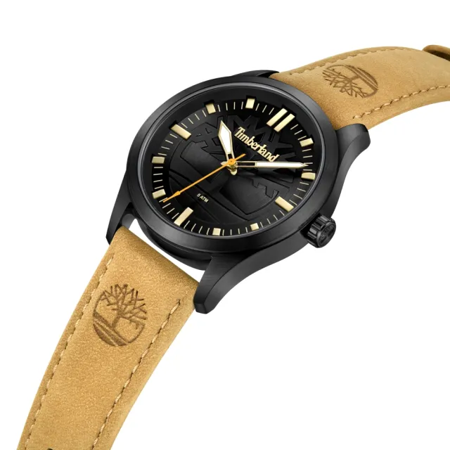 【Timberland】天柏嵐 Rambush系列  時尚大三針腕錶 皮帶-小麥黃黑(TDWGA0029601)