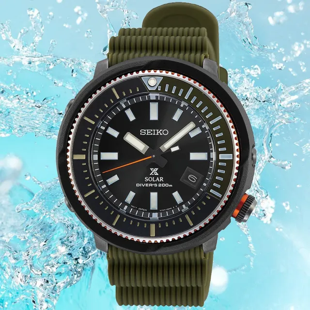 【SEIKO 精工】PROSPEX系列 鮪魚罐頭 太陽能潛水腕錶 禮物推薦 送禮首選(SNE547P1/V157-0DE0G)