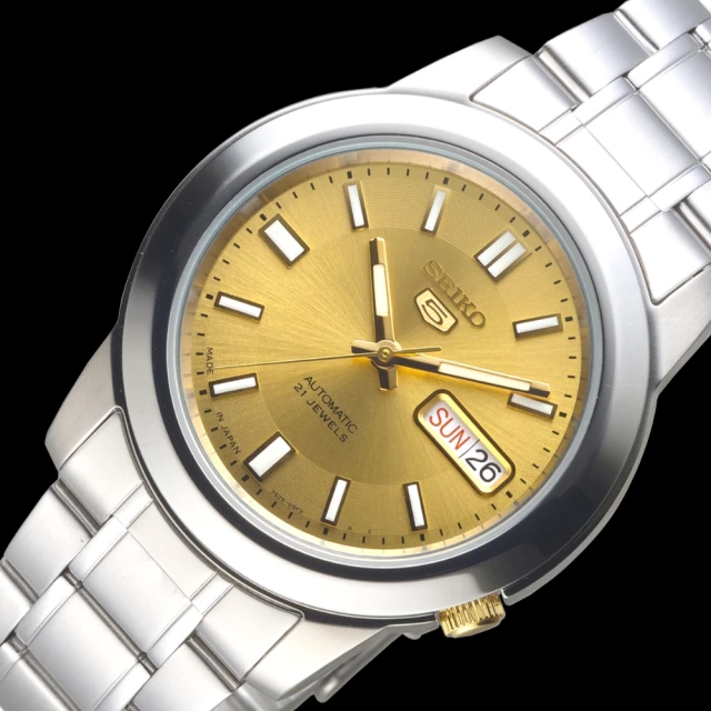 SEIKO 精工SEIKO 精工 手錶 都市型男日本製5號自動機械腕錶-金面/SNKK13J1(保固二年)