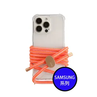 【韓國ARNO】Samsung Galaxy 全型號BASIC透明手機殼+甜蜜橘色背帶150cm組合