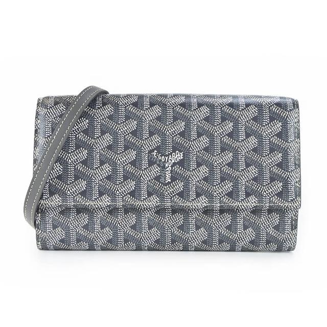 【GOYARD 高雅德】Varenne 經典LOGO防水帆布翻蓋WOC斜背包(灰)